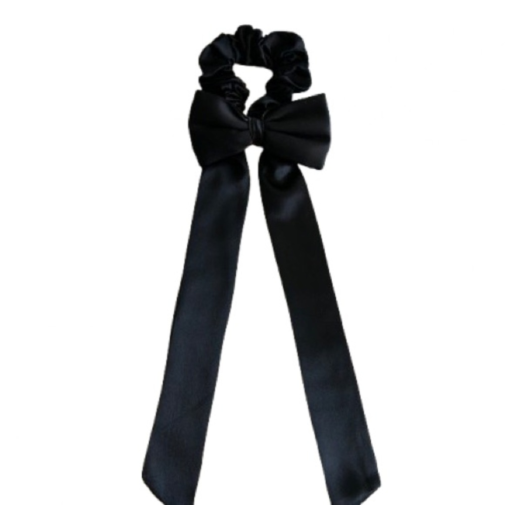 Elegant Black Hair Scrunchie with Bow